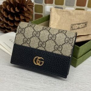 GUCCI GG Marmont bi-color card case wallet